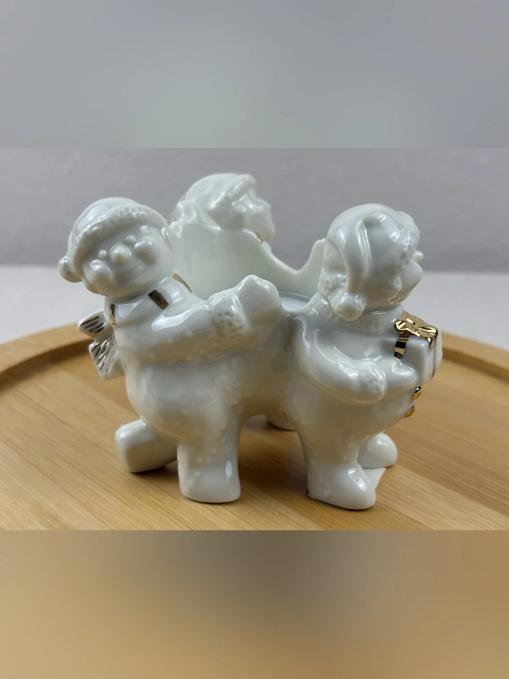 Vintage Mikasa Holiday Elegance Christmas Tea Light Candle Holder-Fine Porcelain